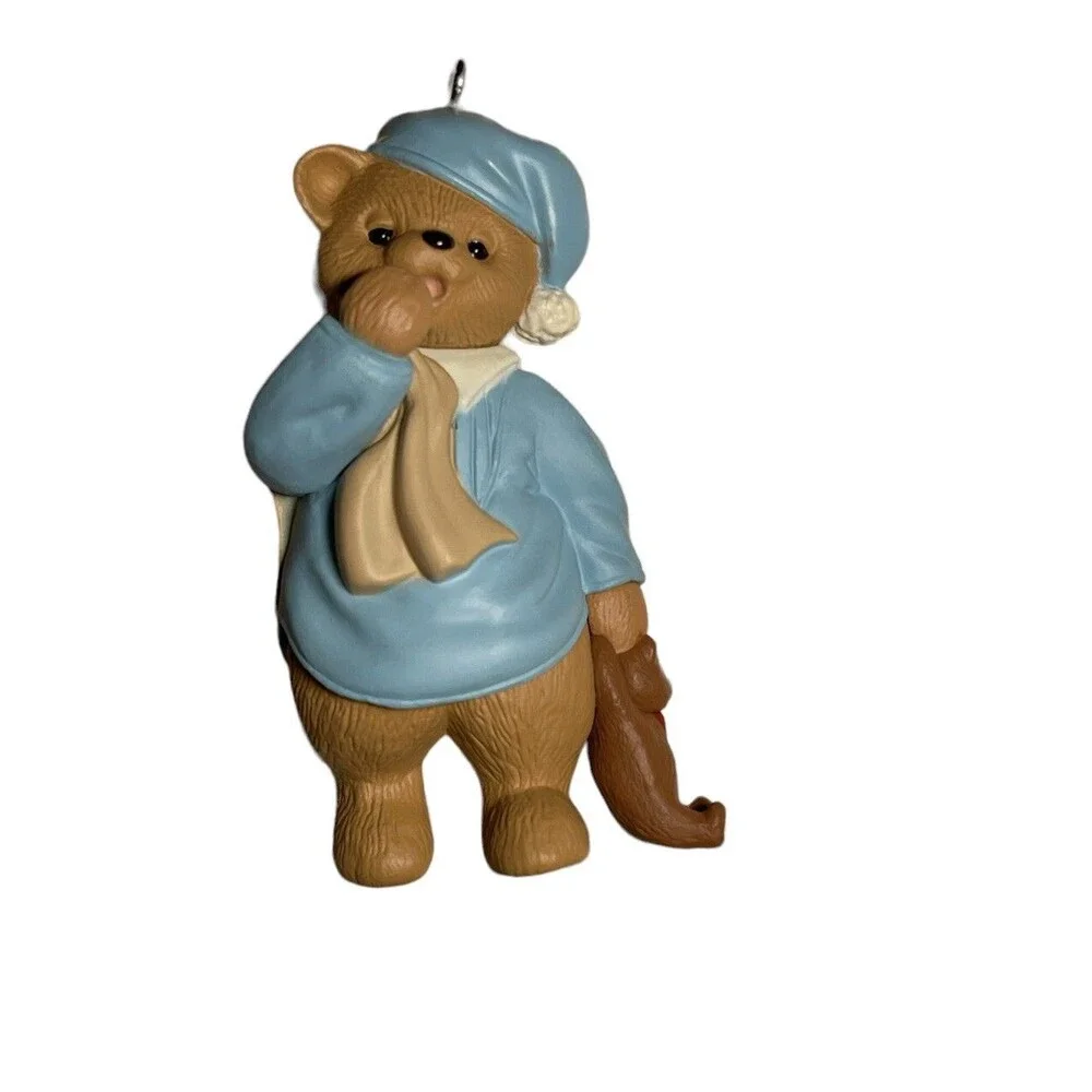Hallmark Keepsake Ornament Waiting Up For Santa Teddy Bear Christmas Ornament